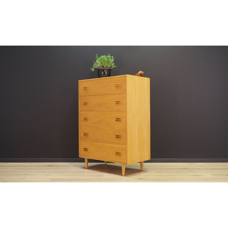 Vintage ash chest of drawers, Denmark, 1970