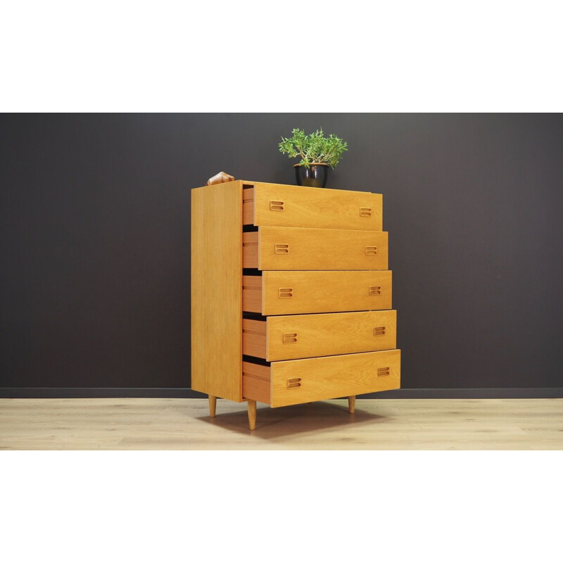 Vintage ash chest of drawers, Denmark, 1970