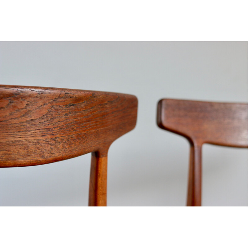 Pair of Scandinavian teak chairs by Henning Kjaernulf, 1960