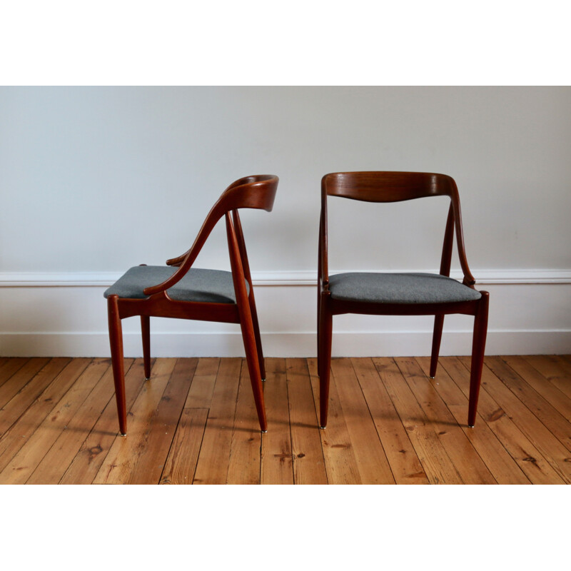 Series of 5 Scandinavian teak chairs by Johannes Andersen, 1960