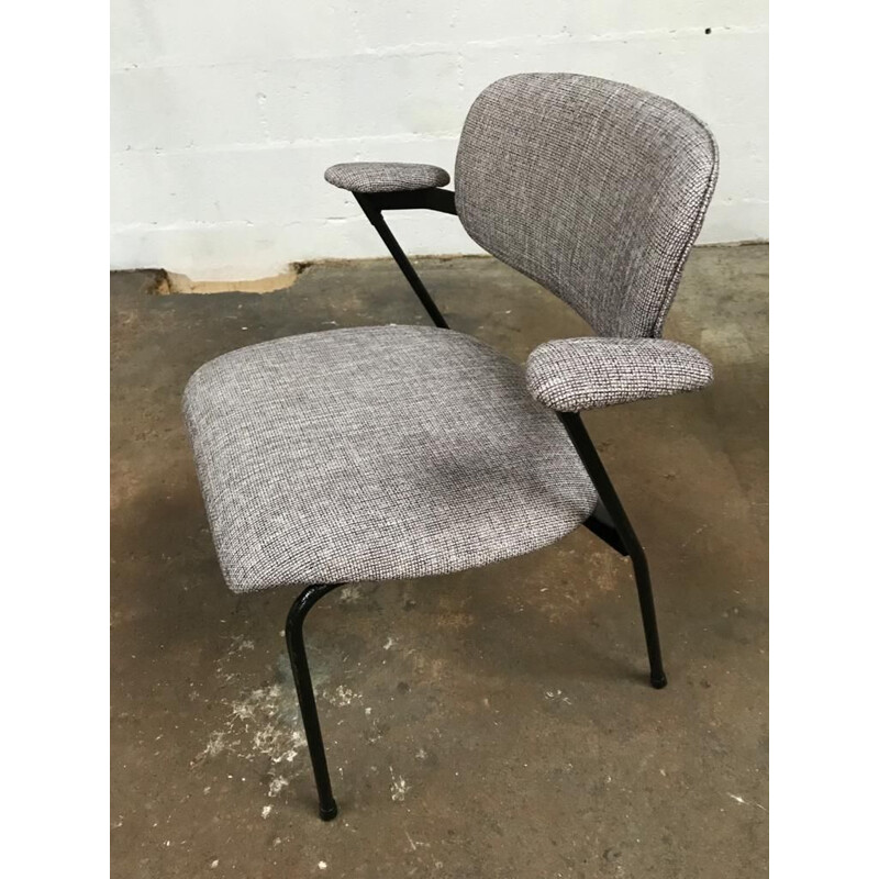 Pair of Grey Armchairs by Willy van der Meeren for Tubax, 1950s