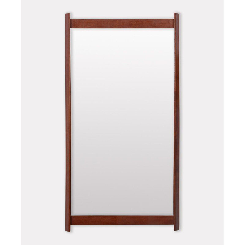 Miroir rectangulaire scandinave vintage en teck, 1960