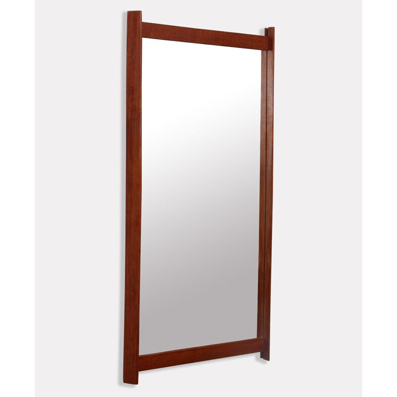 Vintage Scandinavian rectangular teak mirror, 1960