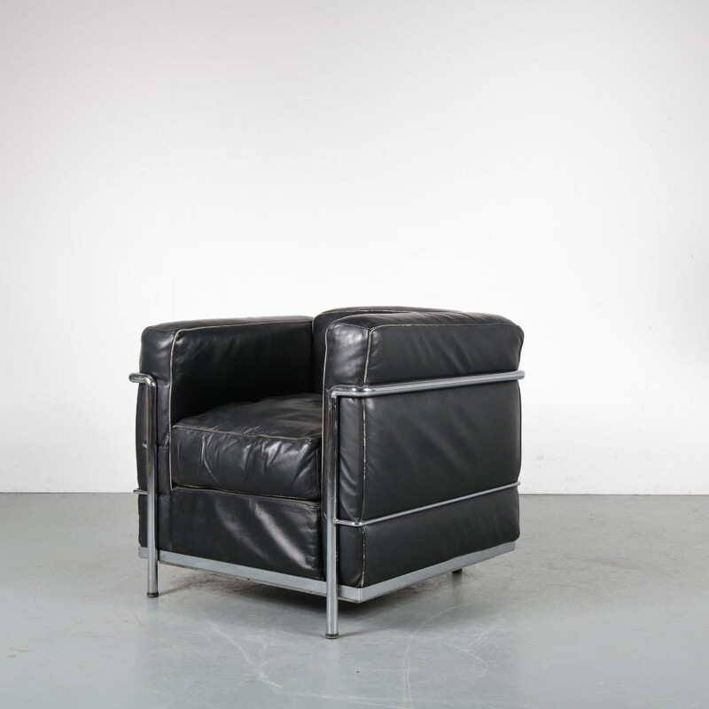 Vintage LC2 Armchair by Le Corbusier, Italy 1960s