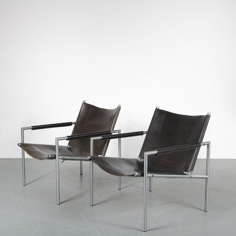 Paire de fauteuils vintage de Martin VISSER, 1960