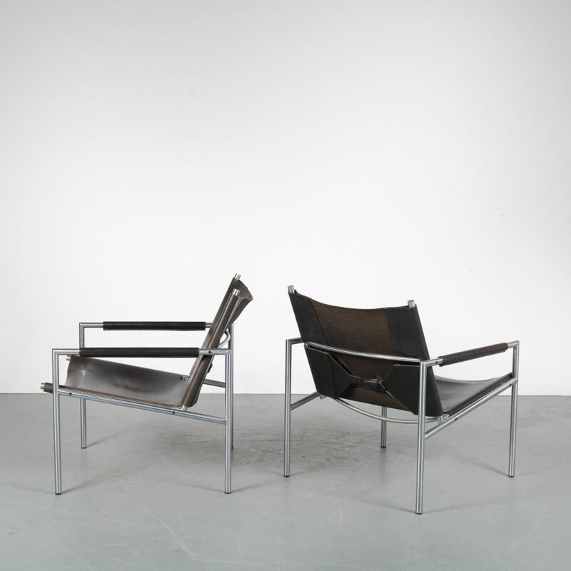 Vintage pair of armchairs by Martin VISSER, 1960s