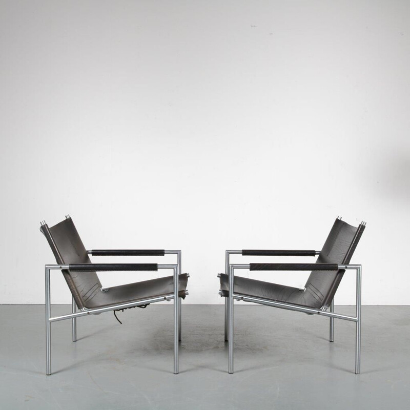 Vintage pair of armchairs by Martin VISSER, 1960s