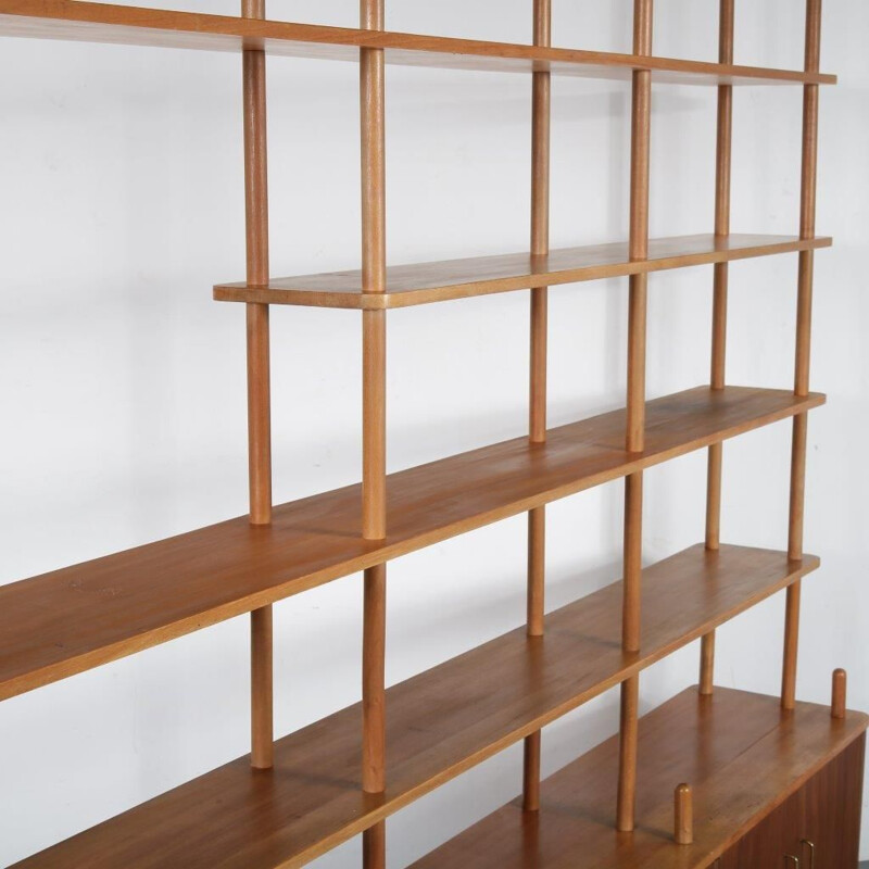 Vintage Large Dutch teak bookcase, 1950s