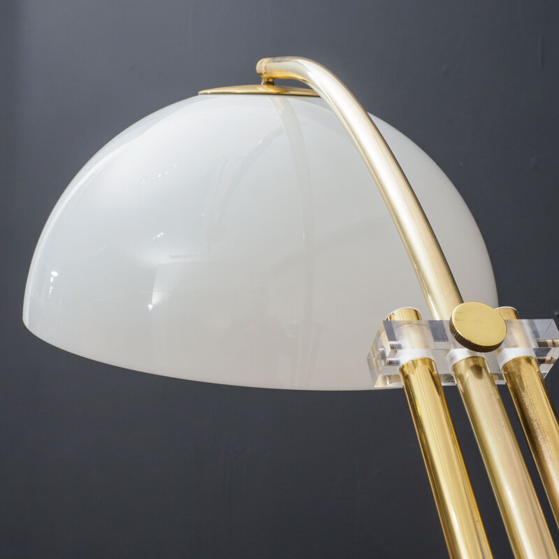 Vintage arc floor light with marble foot, 1960s 