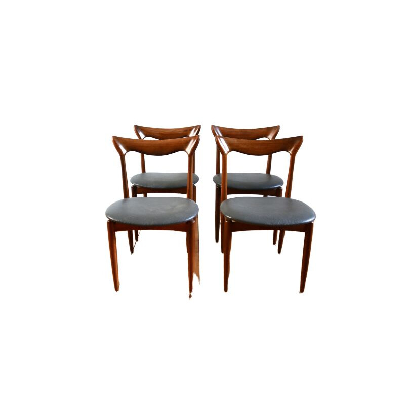 Suite de 4 chaises vintage scandinaves en teck par Henri Walter Klein