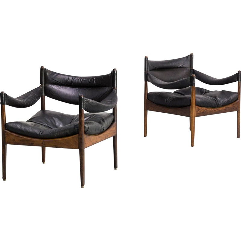 Pair of vintage Kristian Solmer Vedel lounge chairs for Søren Willadsen 1960s