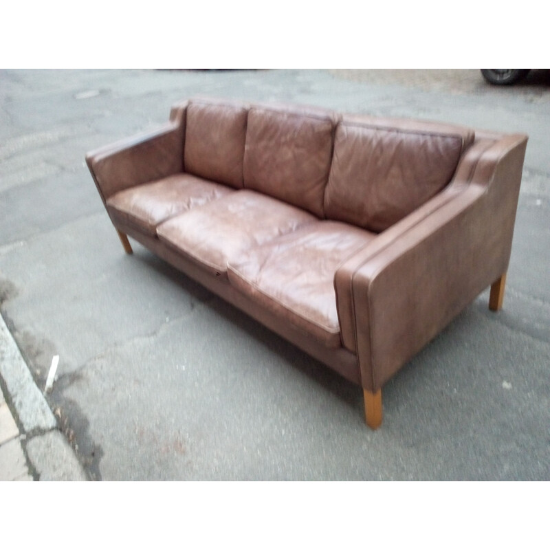 Vintage leather Sofa, Denmark, 1950s