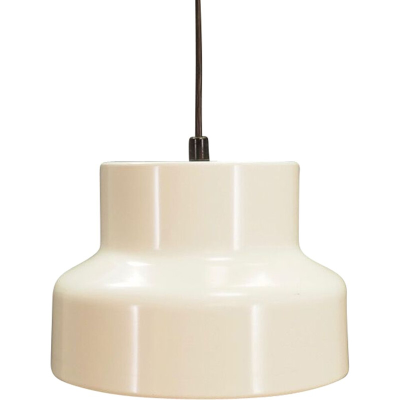 Vintage Danish hanging lamp in white metal, 1960s