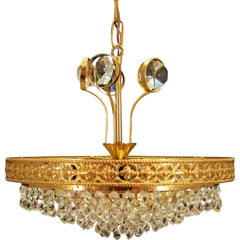 Vintage metal chandelier, Denmark 1960