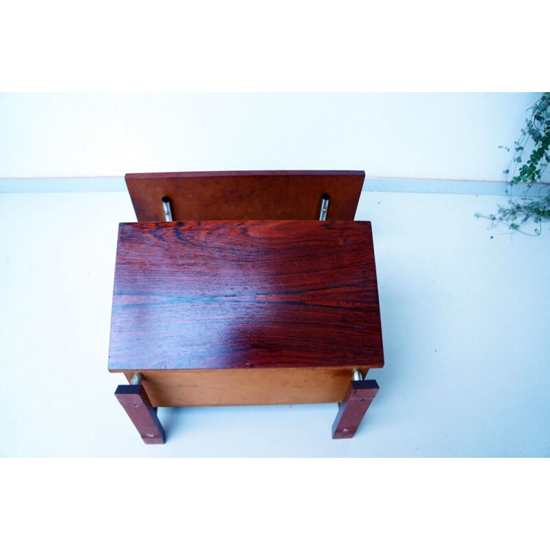 Side table with magazine rack in rosewood - 1960s