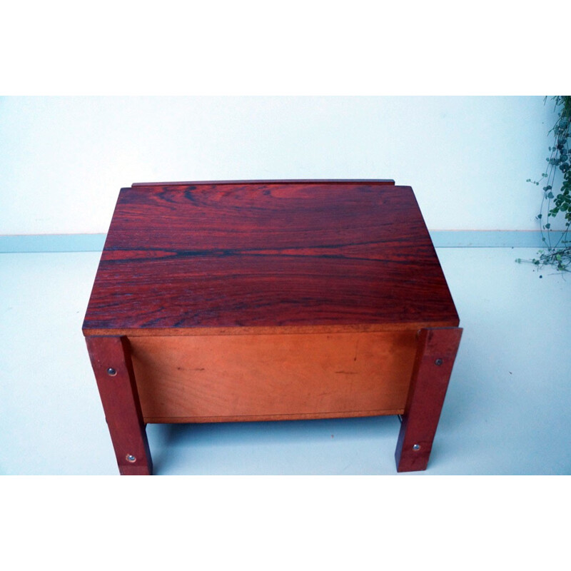 Side table with magazine rack in rosewood - 1960s