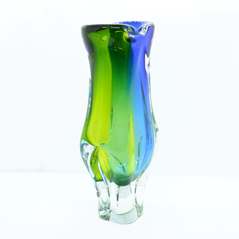 Vintage glass vase by J. Hospodka Chribska Sklarna, Czechoslovakia, 1960s