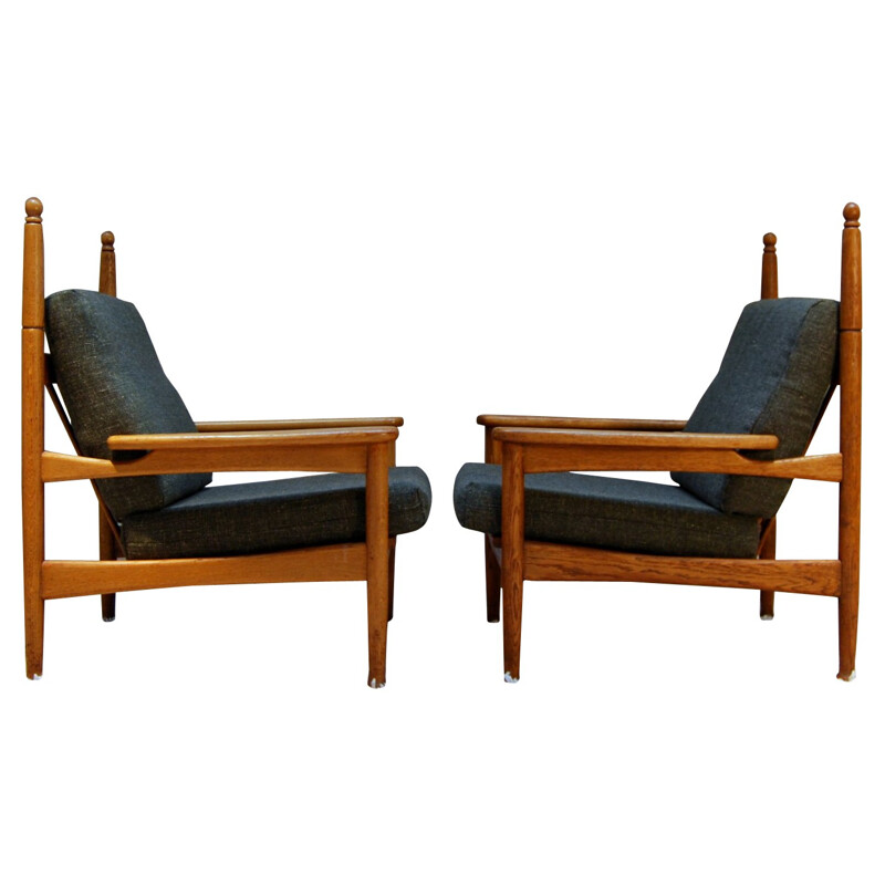 Pair of armchairs "king flesh" - 1950s 