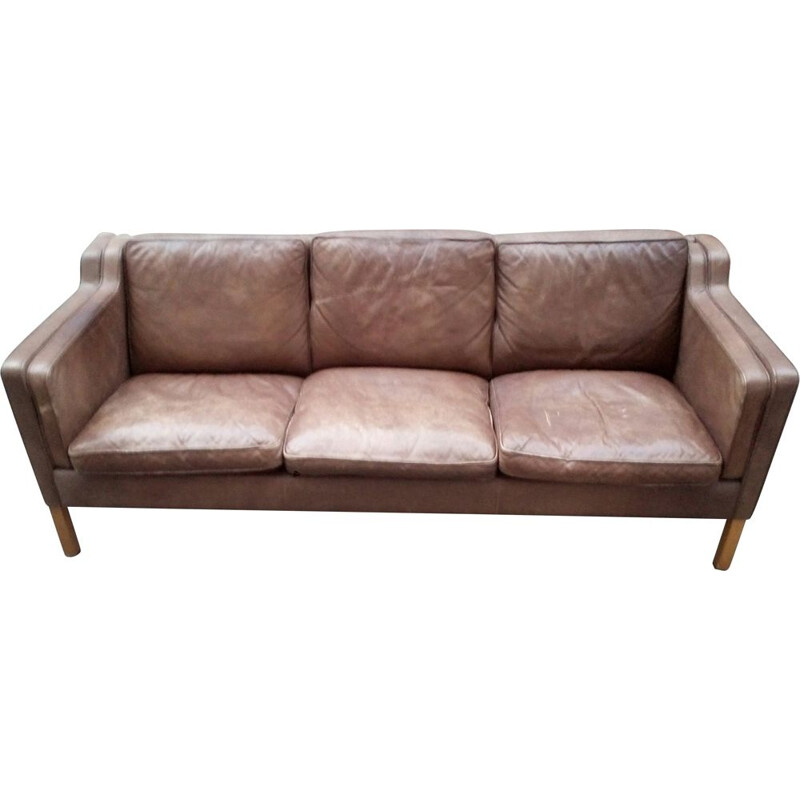 Vintage leather Sofa, Denmark, 1950s