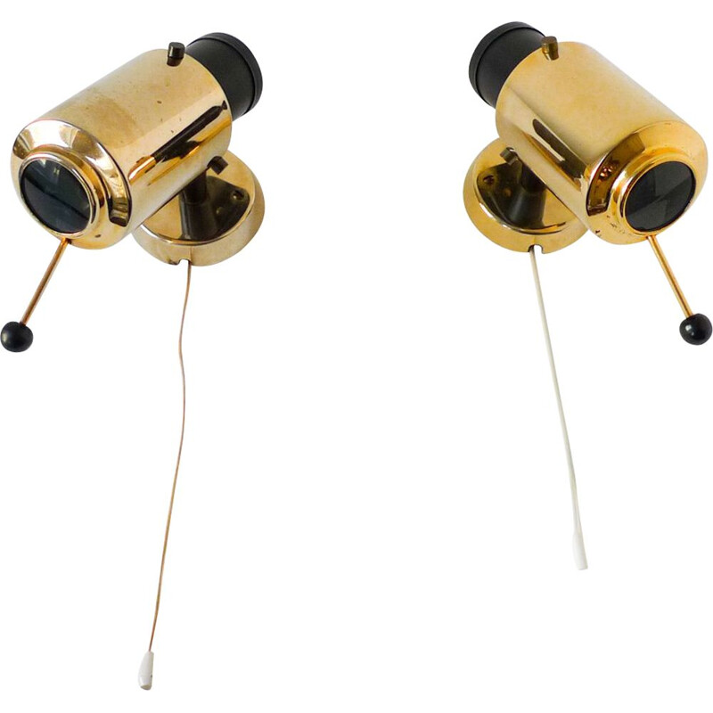 Pair of vintage "Zodiaque" wall lights by Jacques Biny, 1950s