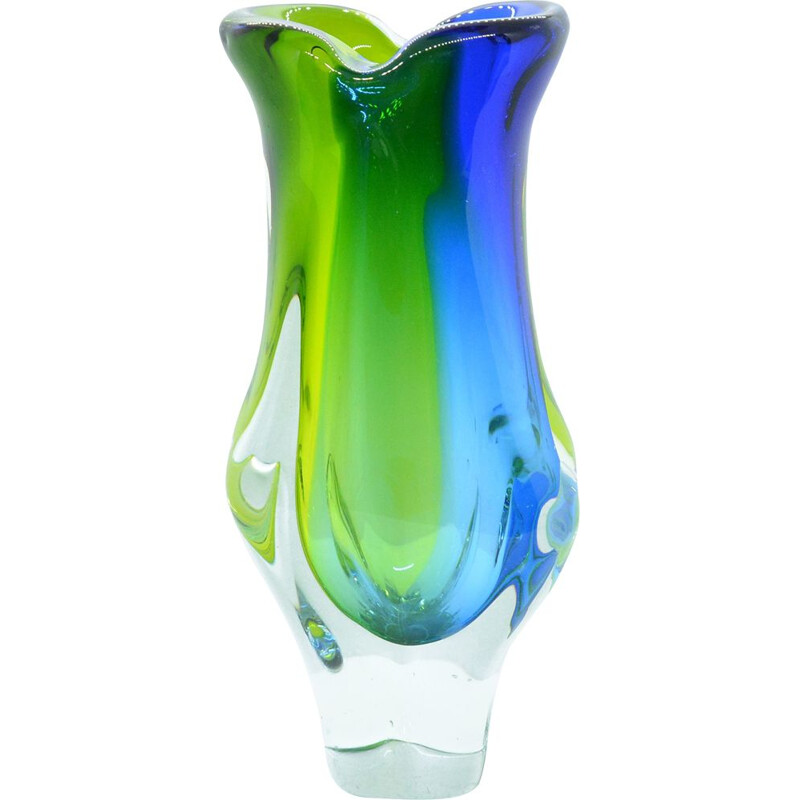 Vintage glass vase by J. Hospodka Chribska Sklarna, Czechoslovakia, 1960s