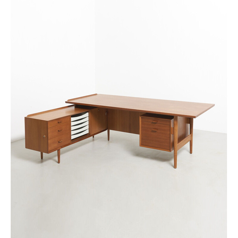 Vintage teak desk by Arne Vodder, 1950s