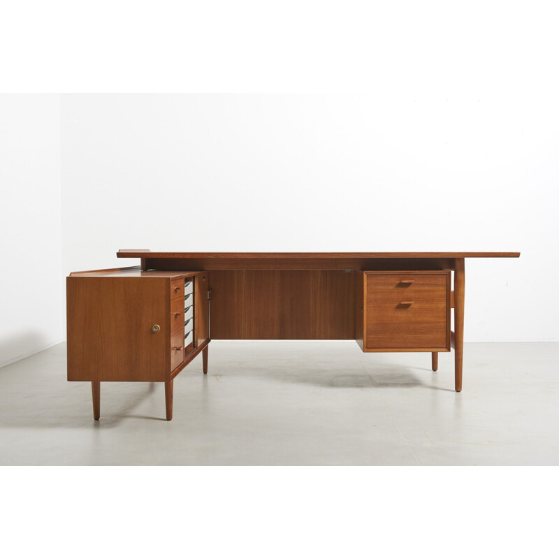 Vintage teak desk by Arne Vodder, 1950s