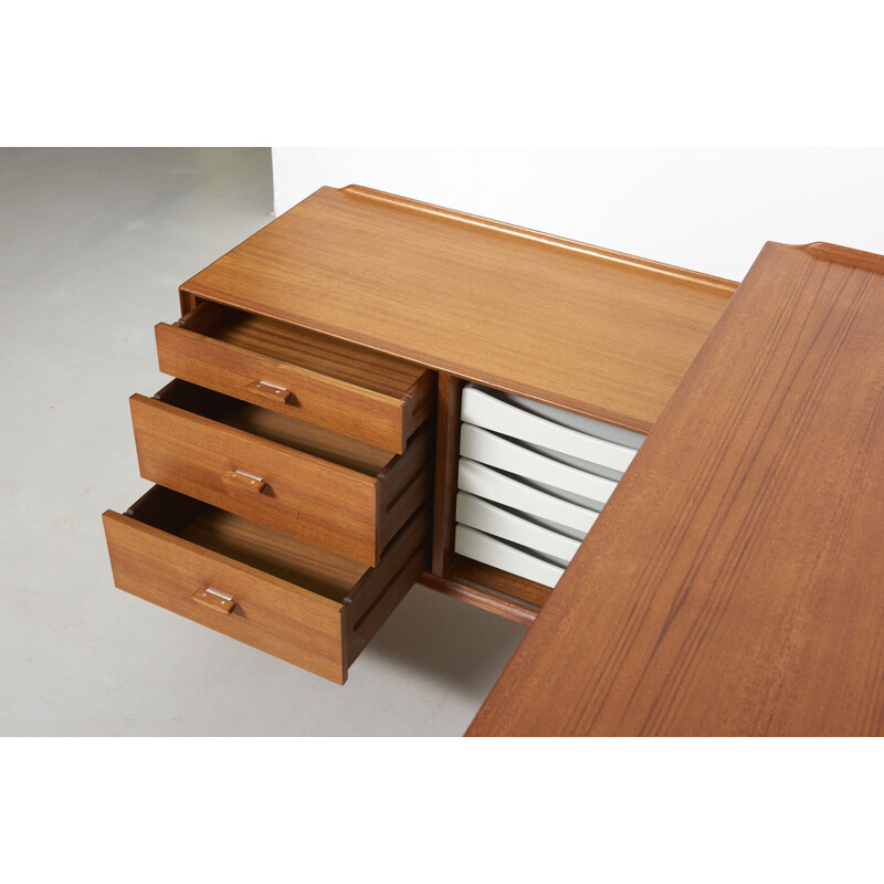 Vintage teak desk by Arne Vodder, 1950s