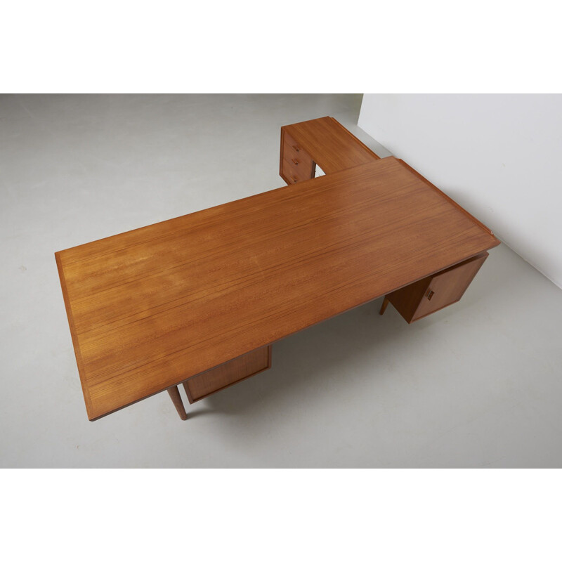 Vintage teak desk by Arne Vodder, 1950s