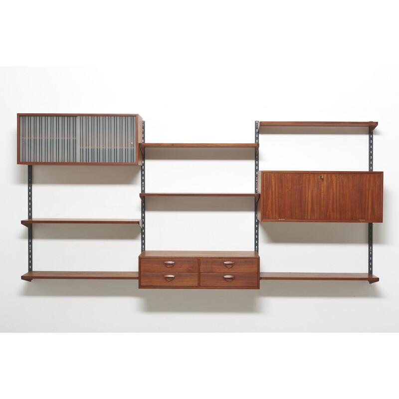 Vintage teak wall unit by Kai Kristiansen by FM