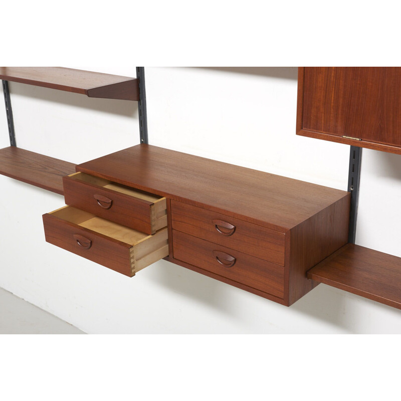 Vintage teak wall unit by Kai Kristiansen by FM