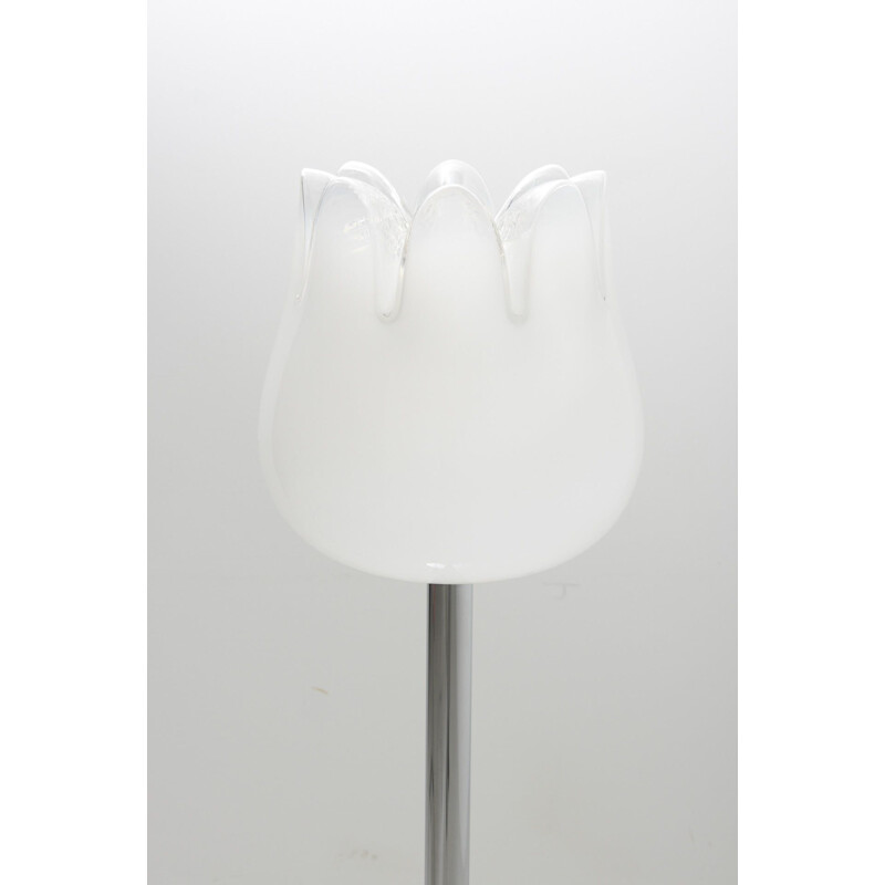 Vintage Tulip floor lamp in murano glass by Mazzega, 1970s