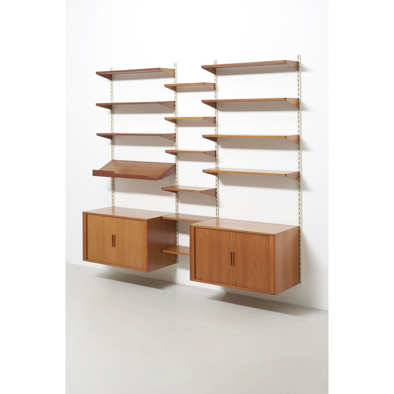 Vintage teak wall unit by Kai Kristiansen by FM, 1960s