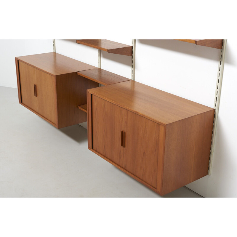 Vintage teak wall unit by Kai Kristiansen by FM, 1960s