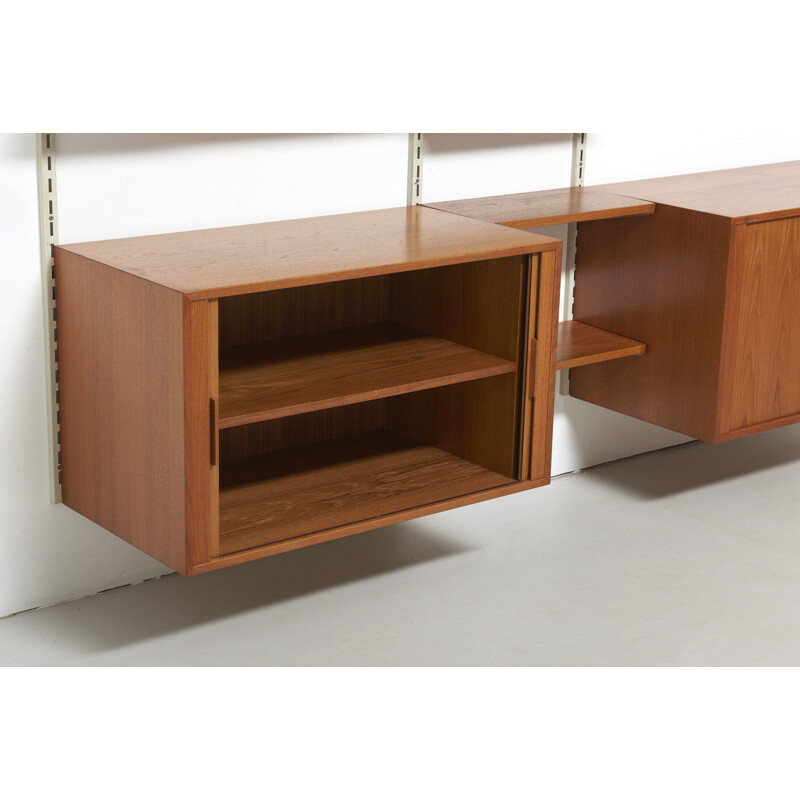 Vintage teak wall unit by Kai Kristiansen by FM, 1960s