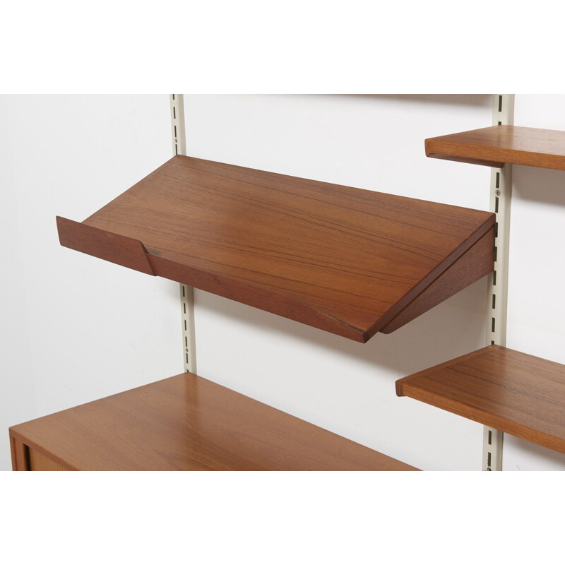 Vintage teak wall unit by Kai Kristiansen by FM, 1960s