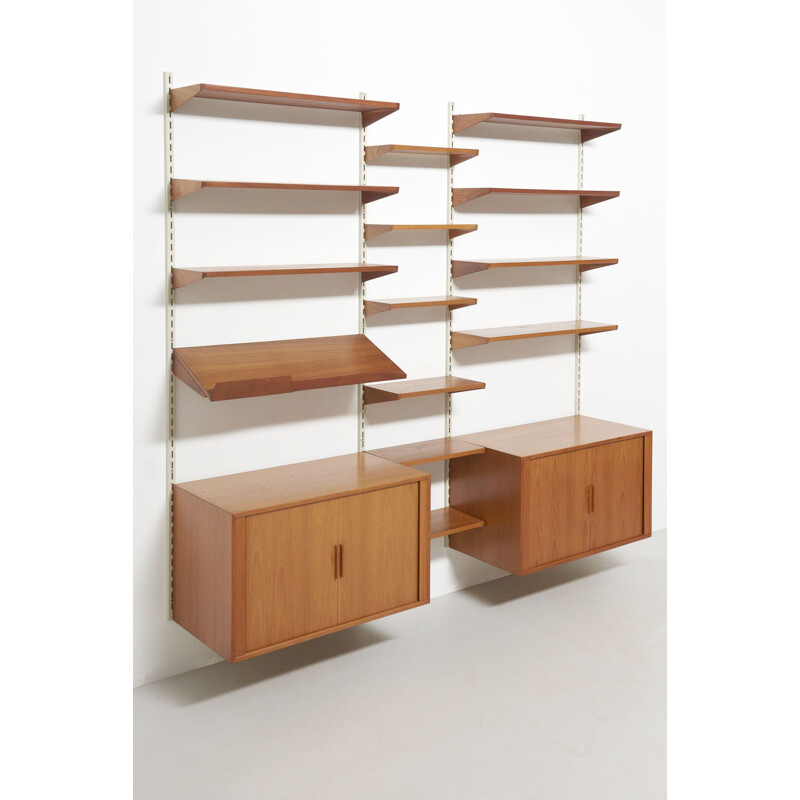 Vintage teak wall unit by Kai Kristiansen by FM, 1960s