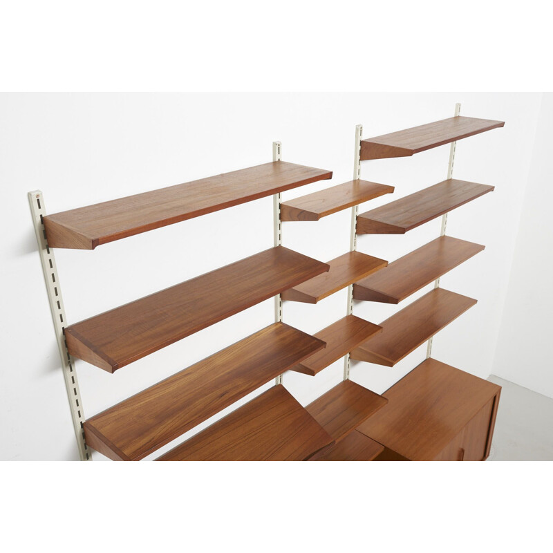 Vintage teak wall unit by Kai Kristiansen by FM, 1960s