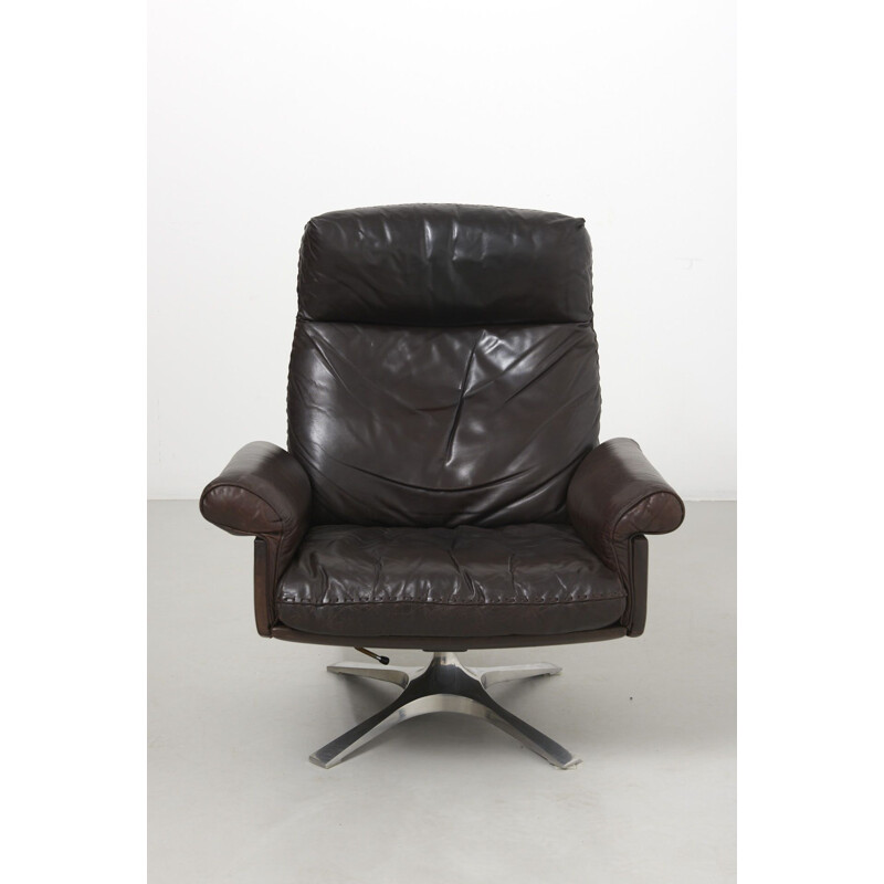 Vintage DS31 brown leather armchair by De Sede, 1970s
