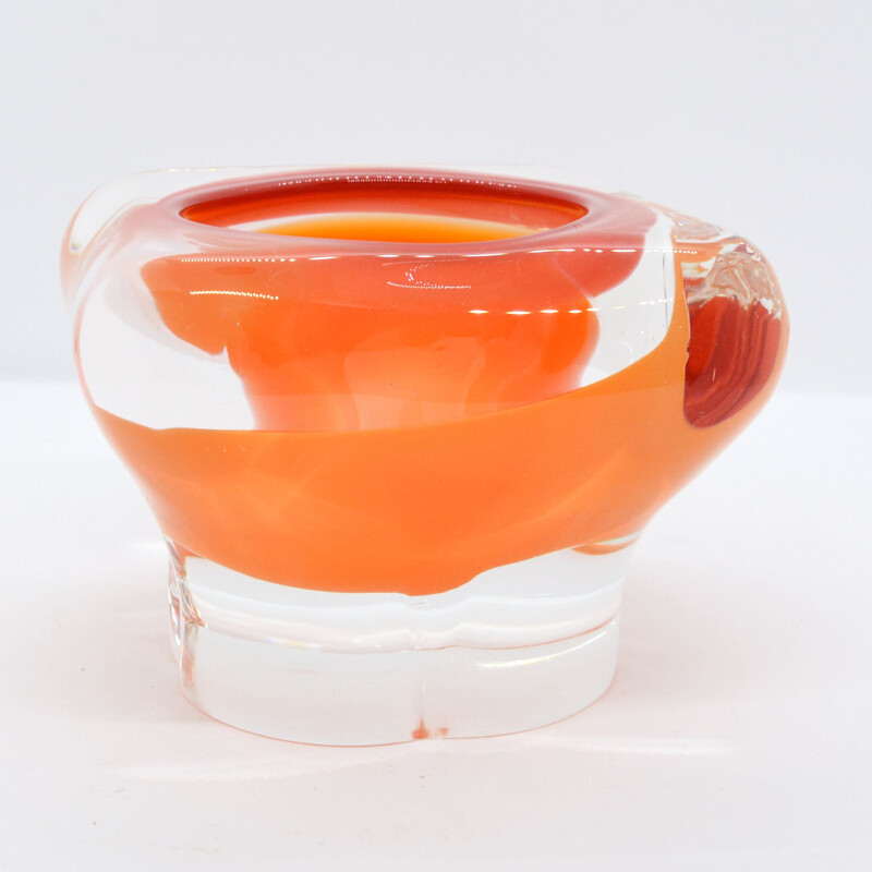 Vintage glass ashtray by Karel Wünsch for Skrdlovice Sklarna, Czechoslovakia 1960