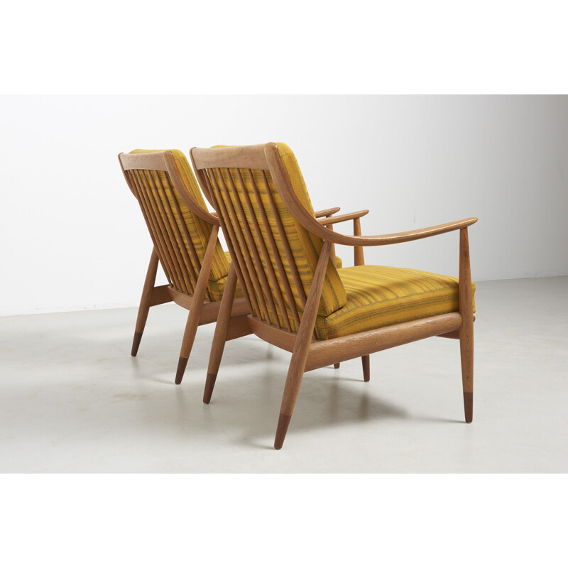 Pareja de sillones vintage FD 144 de Peter Hvidt y Orla Mølgaard-Nielsen, Francia 1953