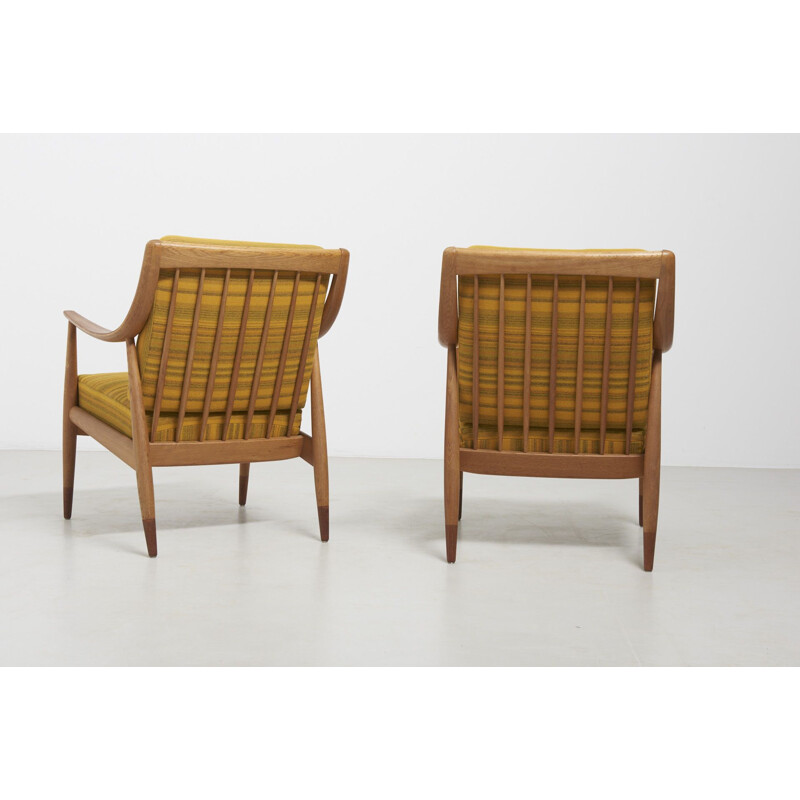 Paire de fauteuils vintage FD 144 par Peter Hvidt et Orla Mølgaard-Nielsen, France 1953