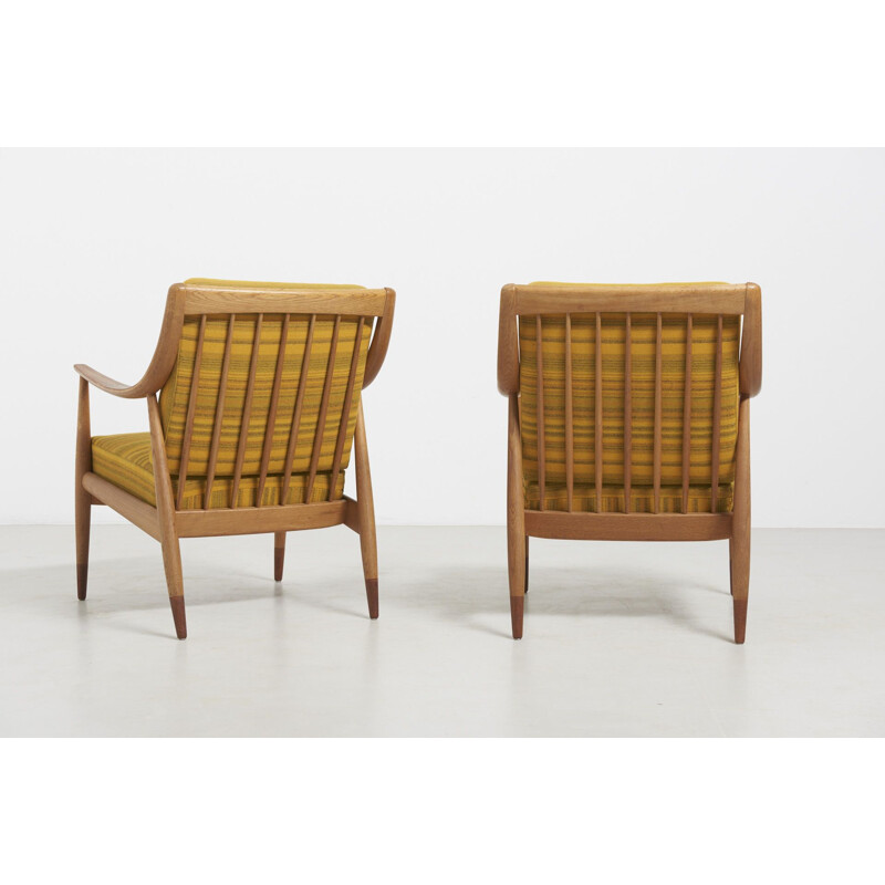 Pair of vintage armchairs FD 144 by Peter Hvidt and Orla Mølgaard-Nielsen, France 1953