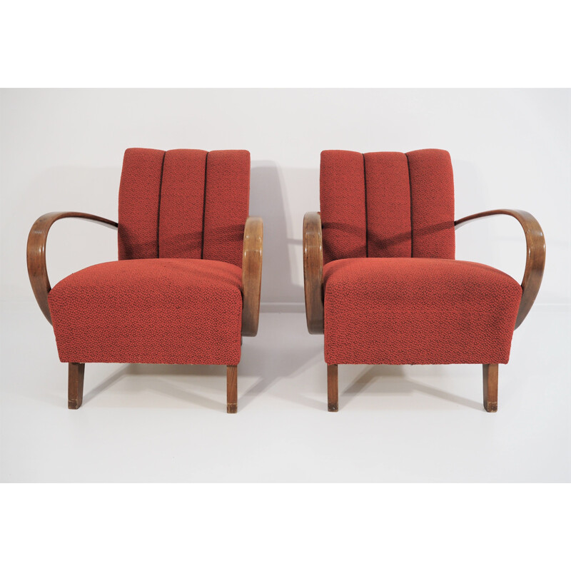 Set of 2 vintage armchairs by Jindřich Halabala, 1950s