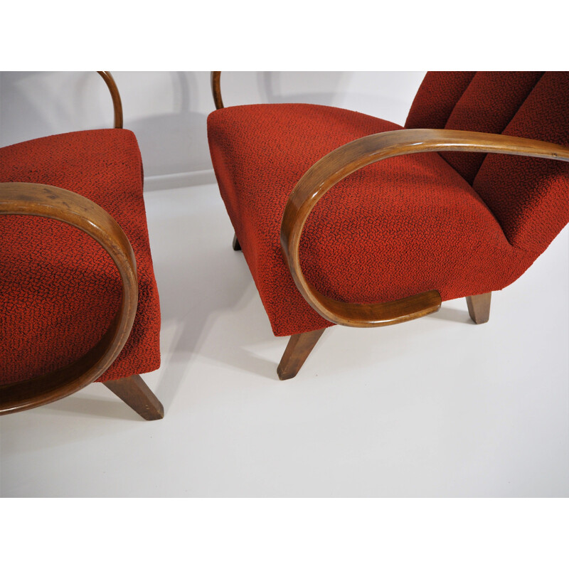 Ensemble de 2 fauteuils vintage par Jindřich Halabala, 1950