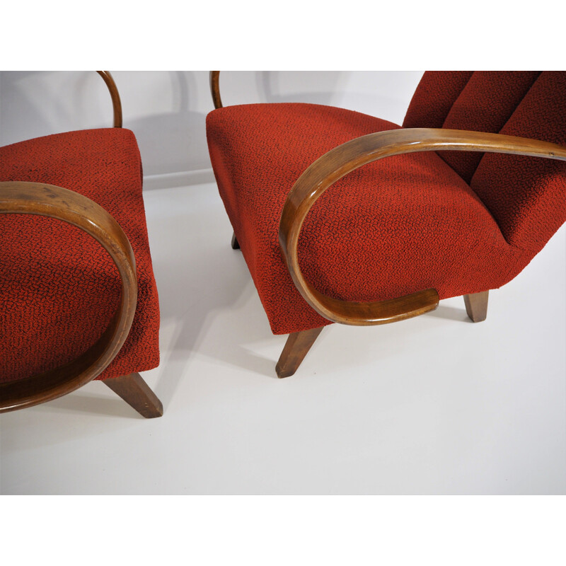 Set of 2 vintage armchairs by Jindřich Halabala, 1950s