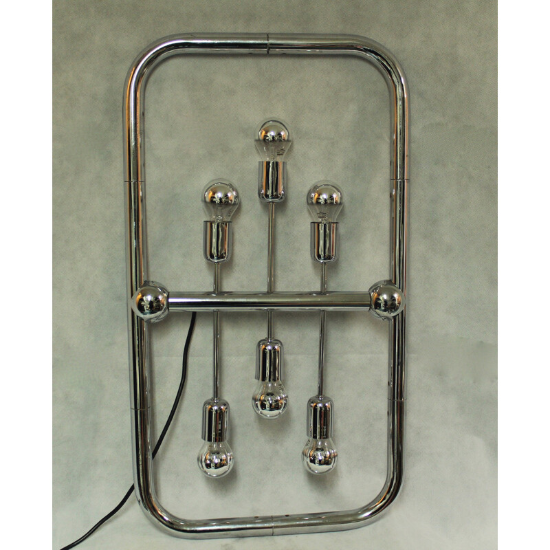 Vintage wall lamp in chromed metal - 1970s