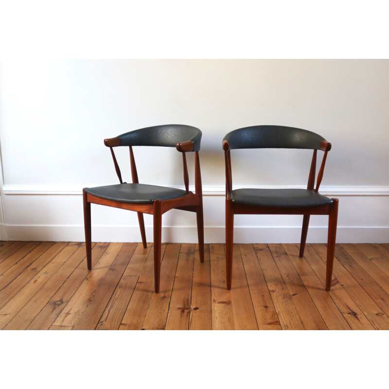 Pair of vintage Scandinavian teak armchairs by Johannes Andersen