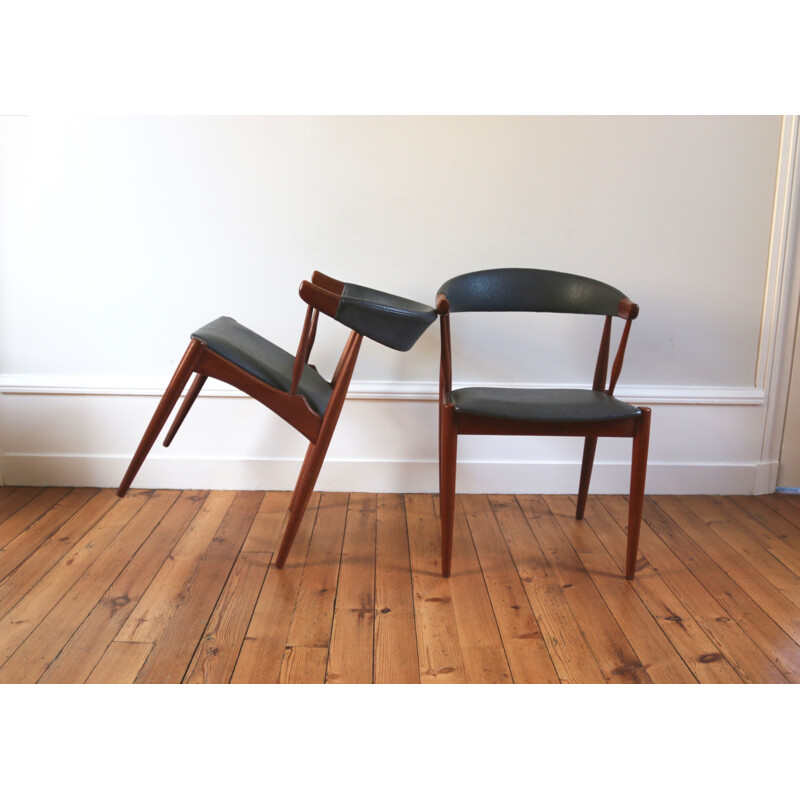 Paire de fauteuils vintage scandinaves en teck par Johannes Andersen