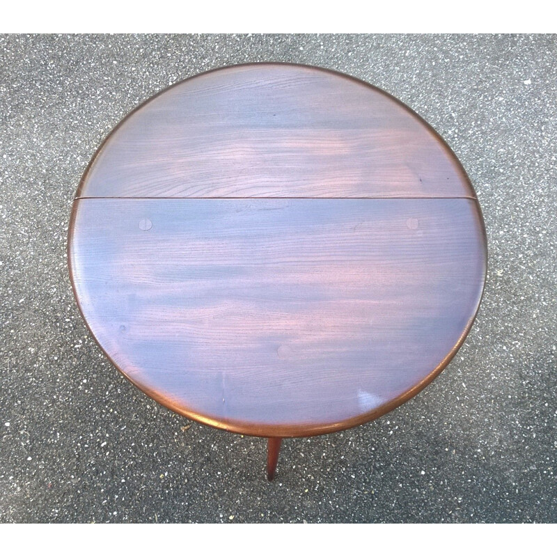 Table basse vintage en orme massif par Ercol, 1960